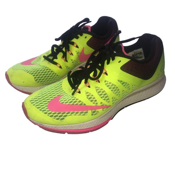 NIKE ZOOM ELITE 7 Tennis Shoes Athletic Running - Neon Yellow / Pink Women's 7 - Picture 9 of 10